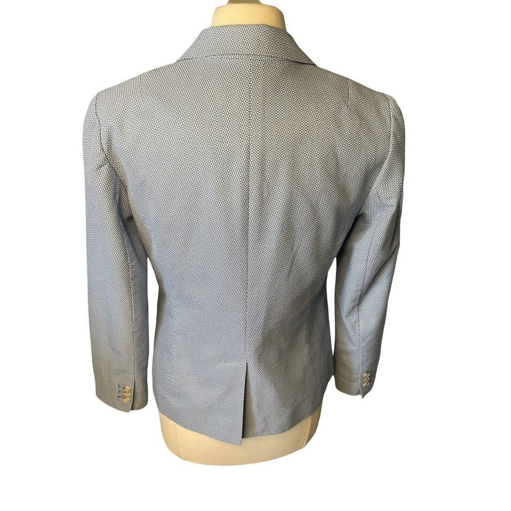 Talbots Blue Blazer Jacket Tiny Pattern Single Bu… - image 5